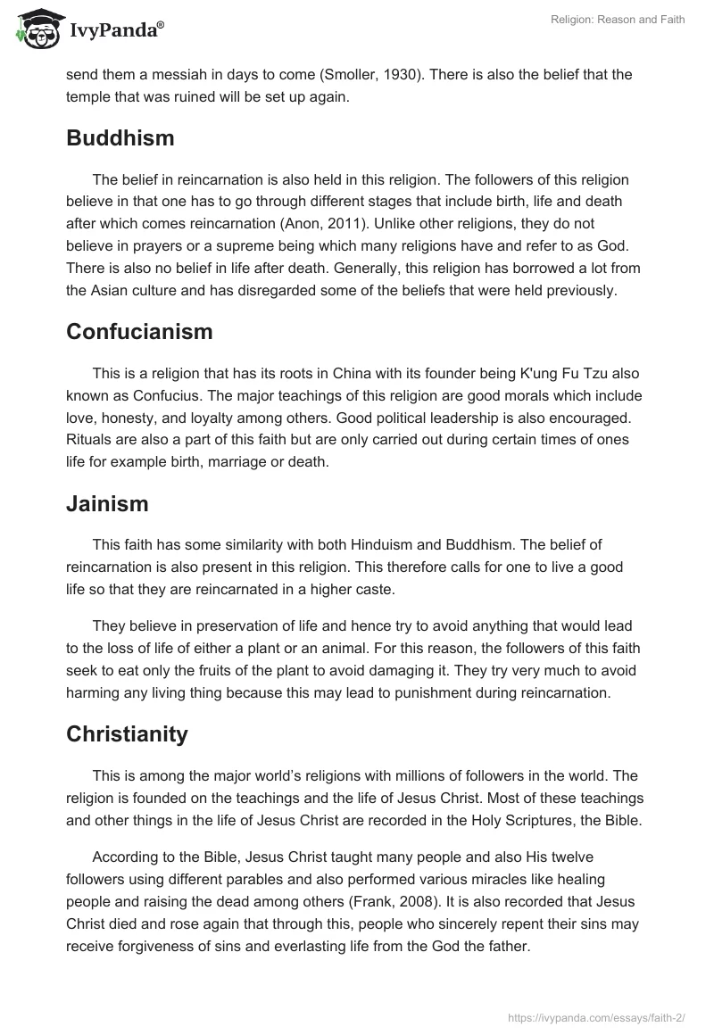 Religion: Reason and Faith. Page 2
