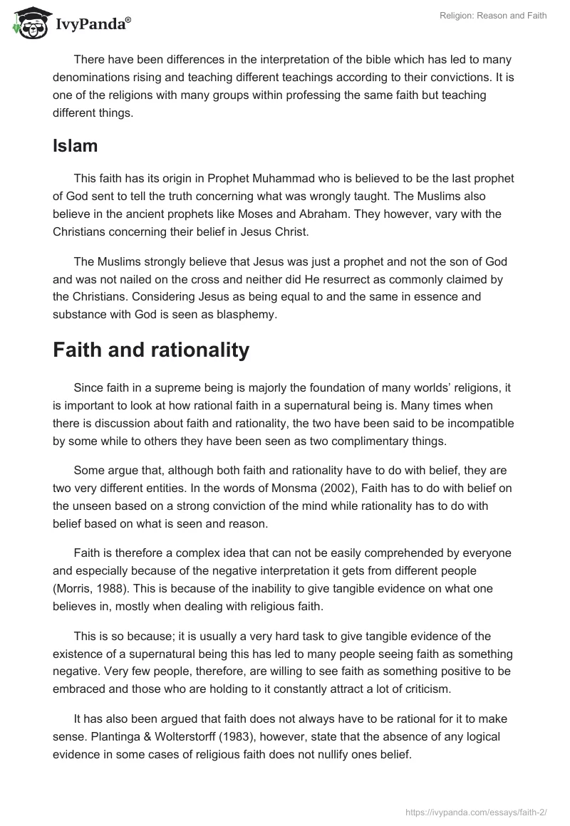 Religion: Reason and Faith. Page 3