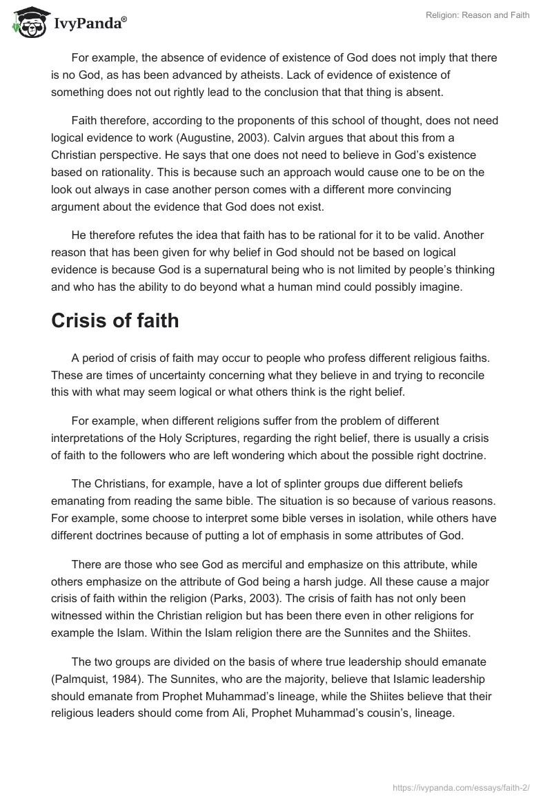 Religion: Reason and Faith. Page 4