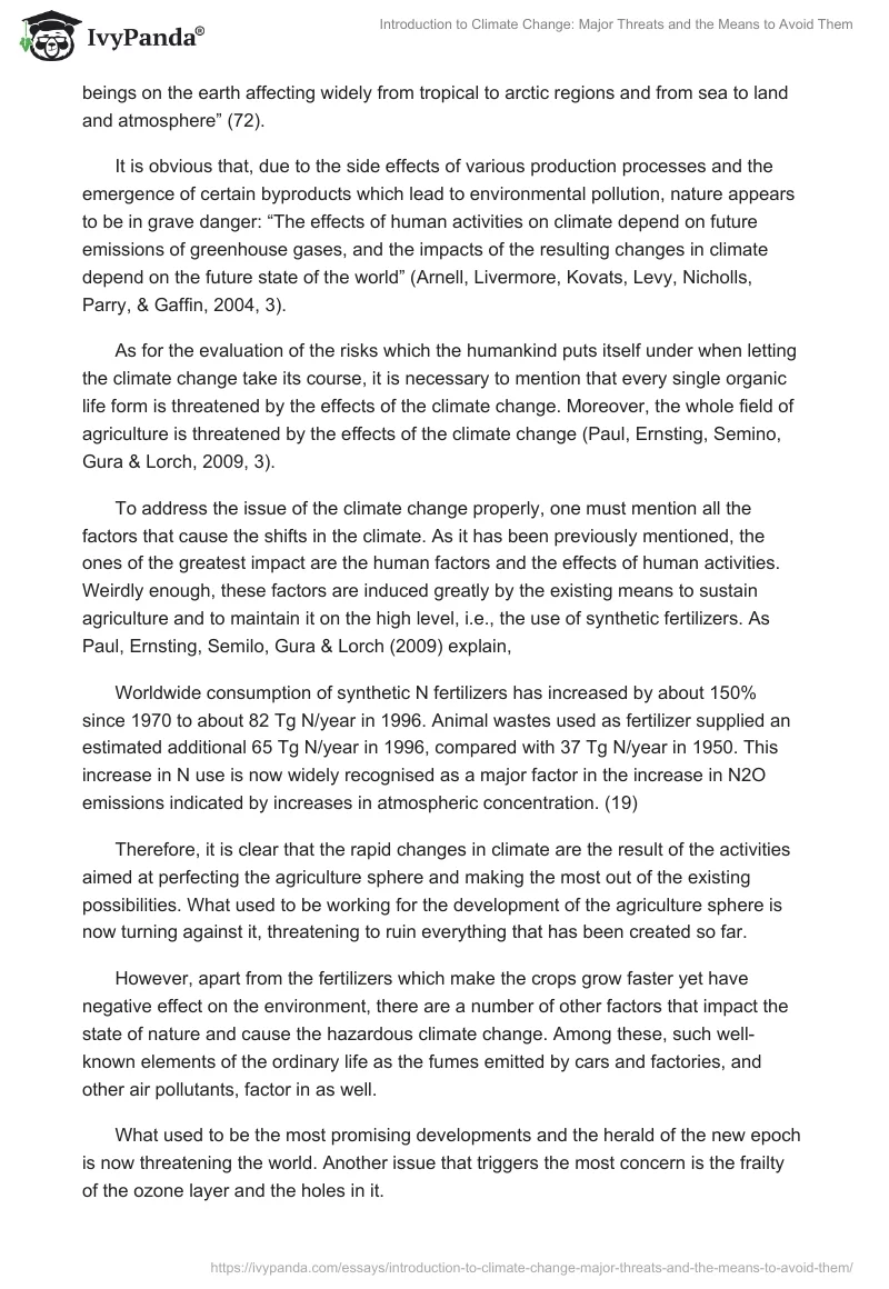 Introduction to Climate Change: Major Threats and the Means to Avoid Them. Page 2