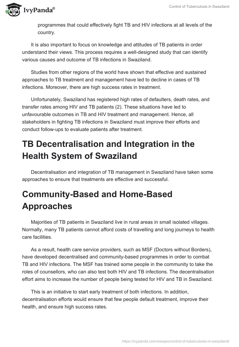 Control of Tuberculosis in Swaziland. Page 4