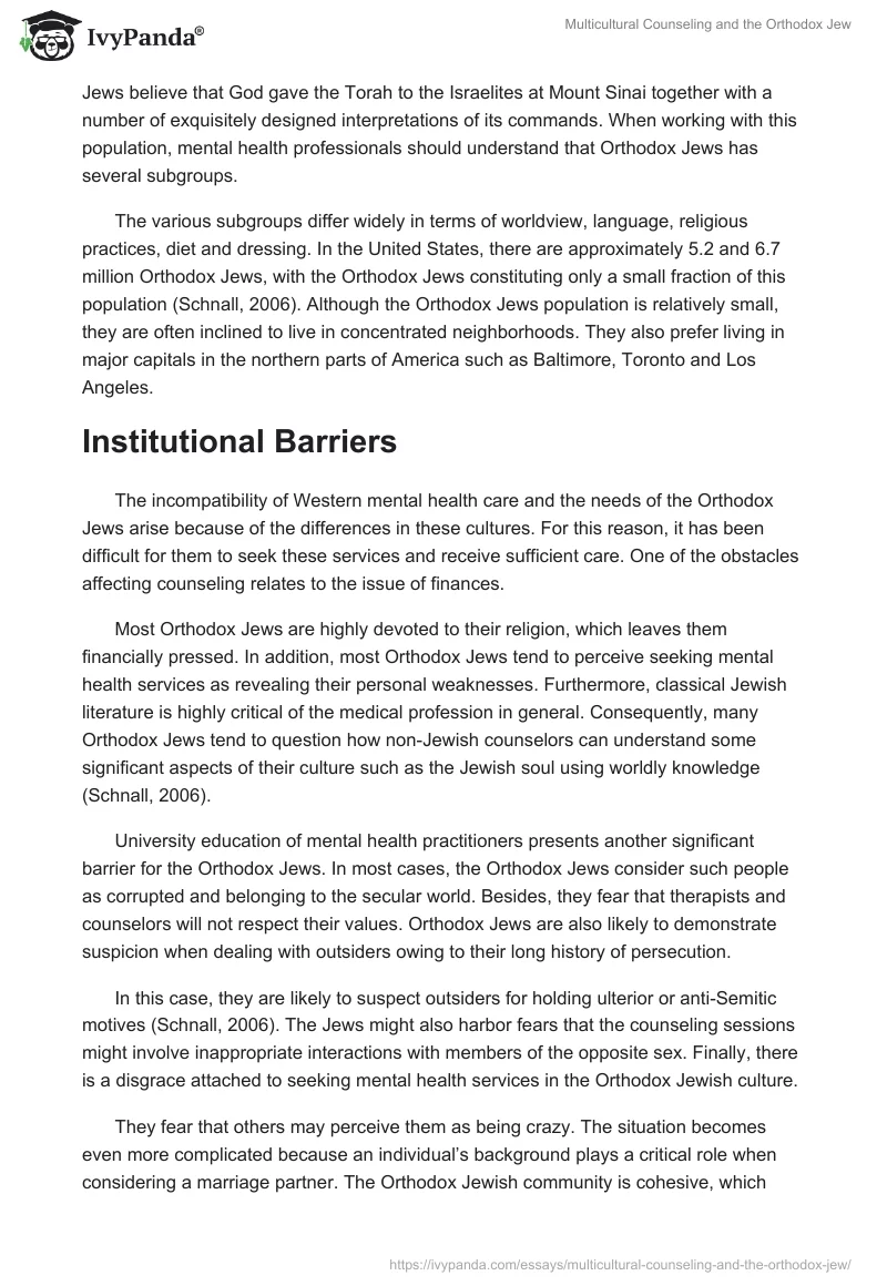 Multicultural Counseling and the Orthodox Jew. Page 2