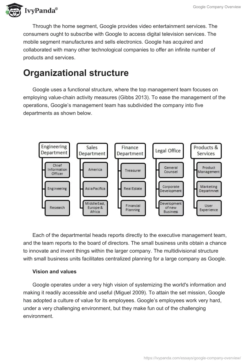 Google Company Overview. Page 2