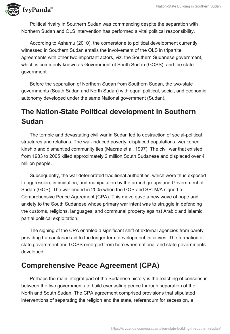 Nation-State Building in Southern Sudan. Page 3