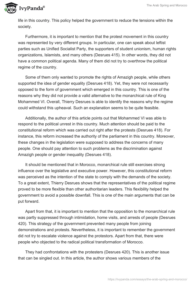 The Arab Spring and Morocco. Page 2