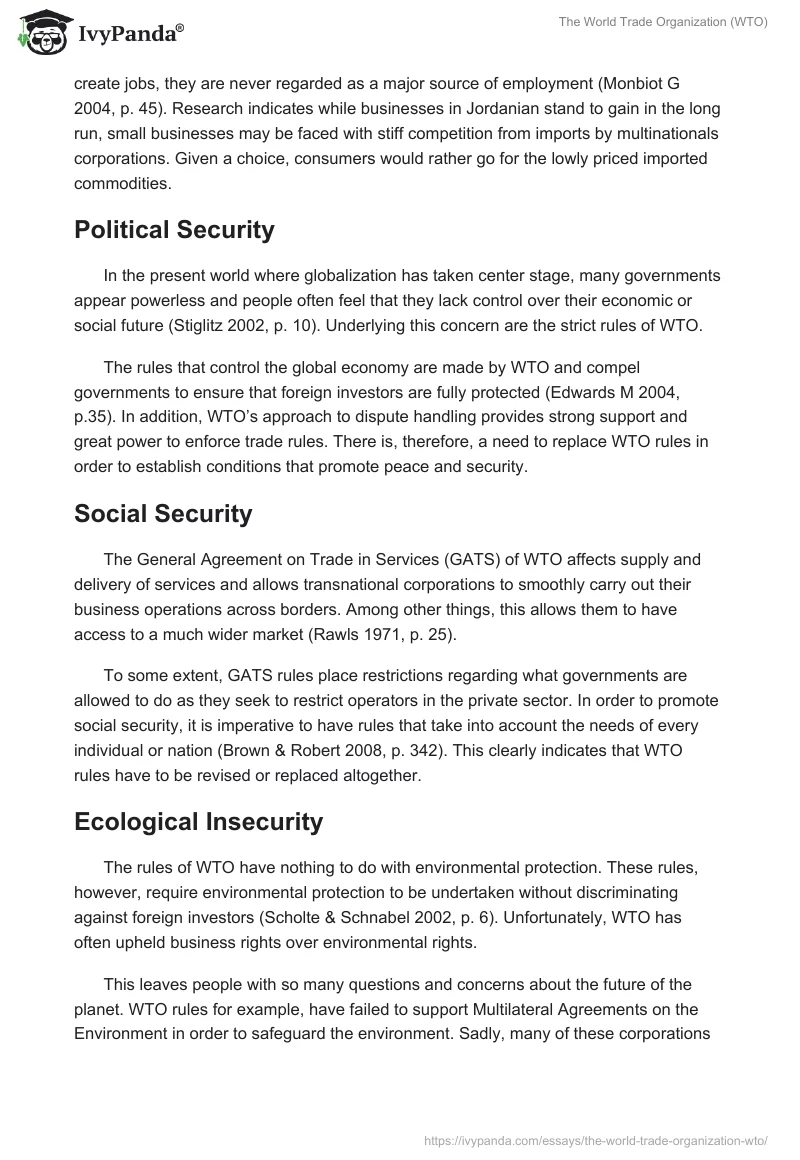 The World Trade Organization (WTO). Page 2