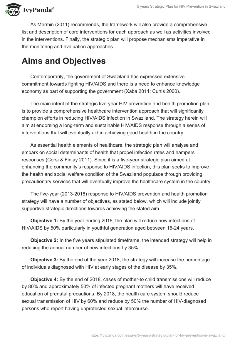 5 Years Strategic Plan for HIV Prevention in Swaziland. Page 3