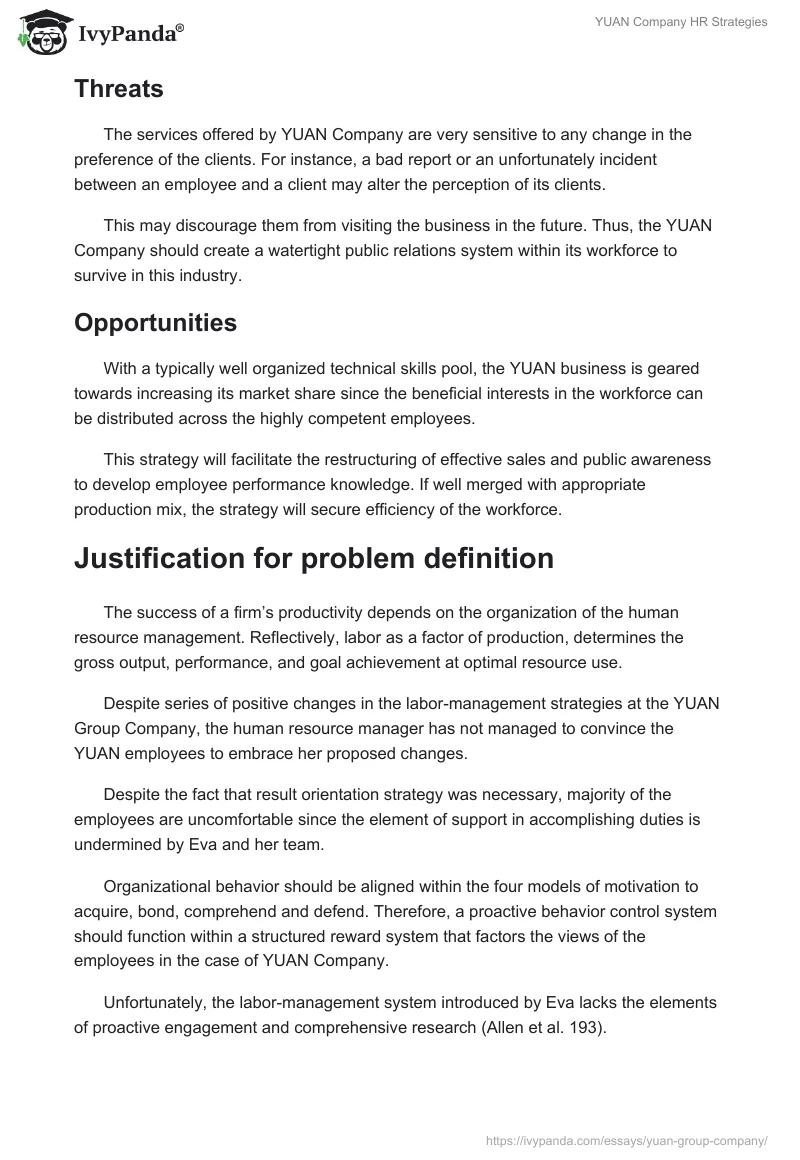 YUAN Company HR Strategies. Page 2