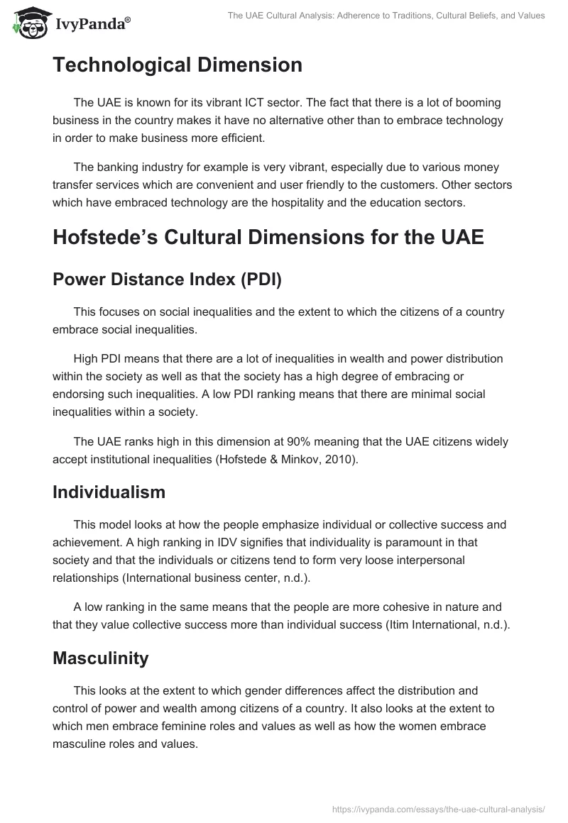 The UAE Cultural Analysis: Adherence to Traditions, Cultural Beliefs, and Values. Page 4
