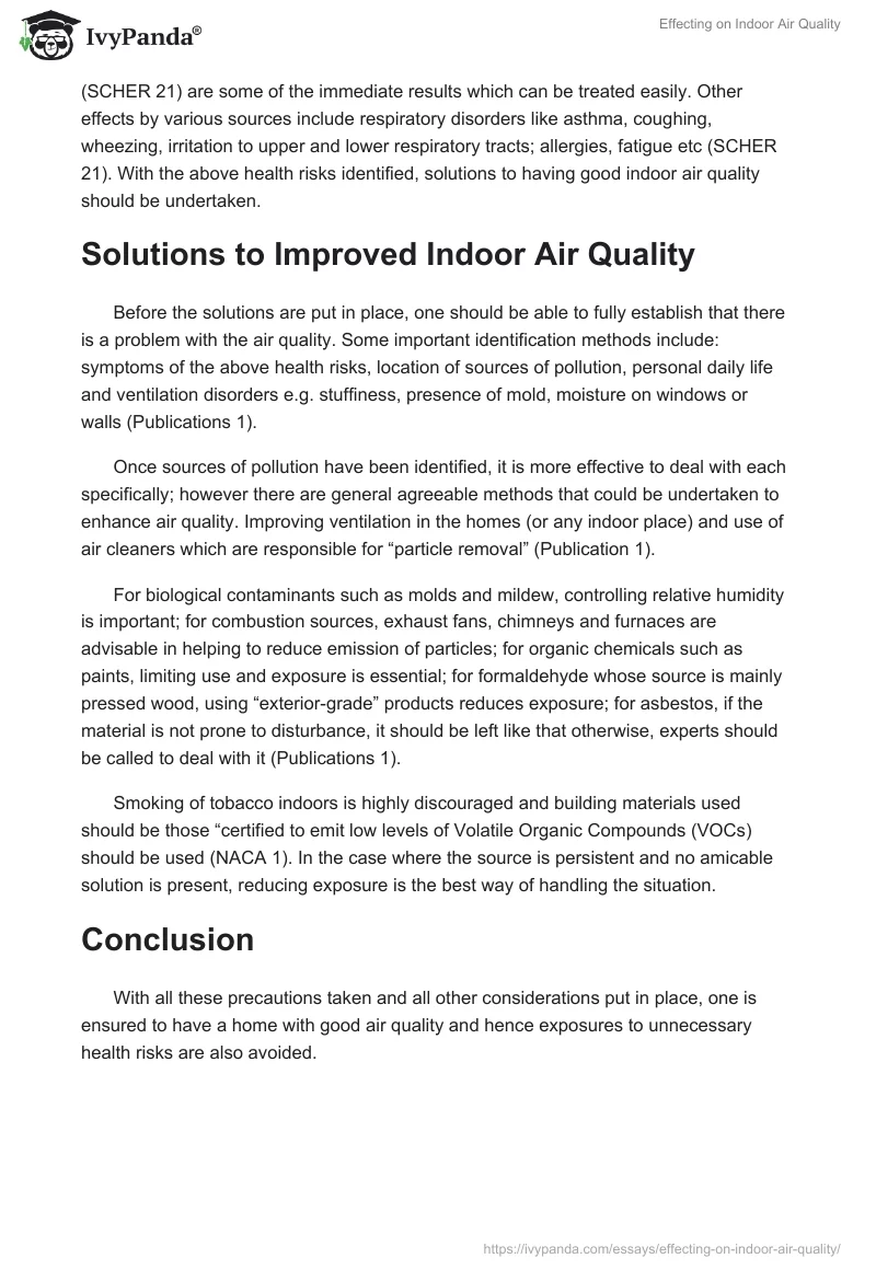 Effecting on Indoor Air Quality. Page 2