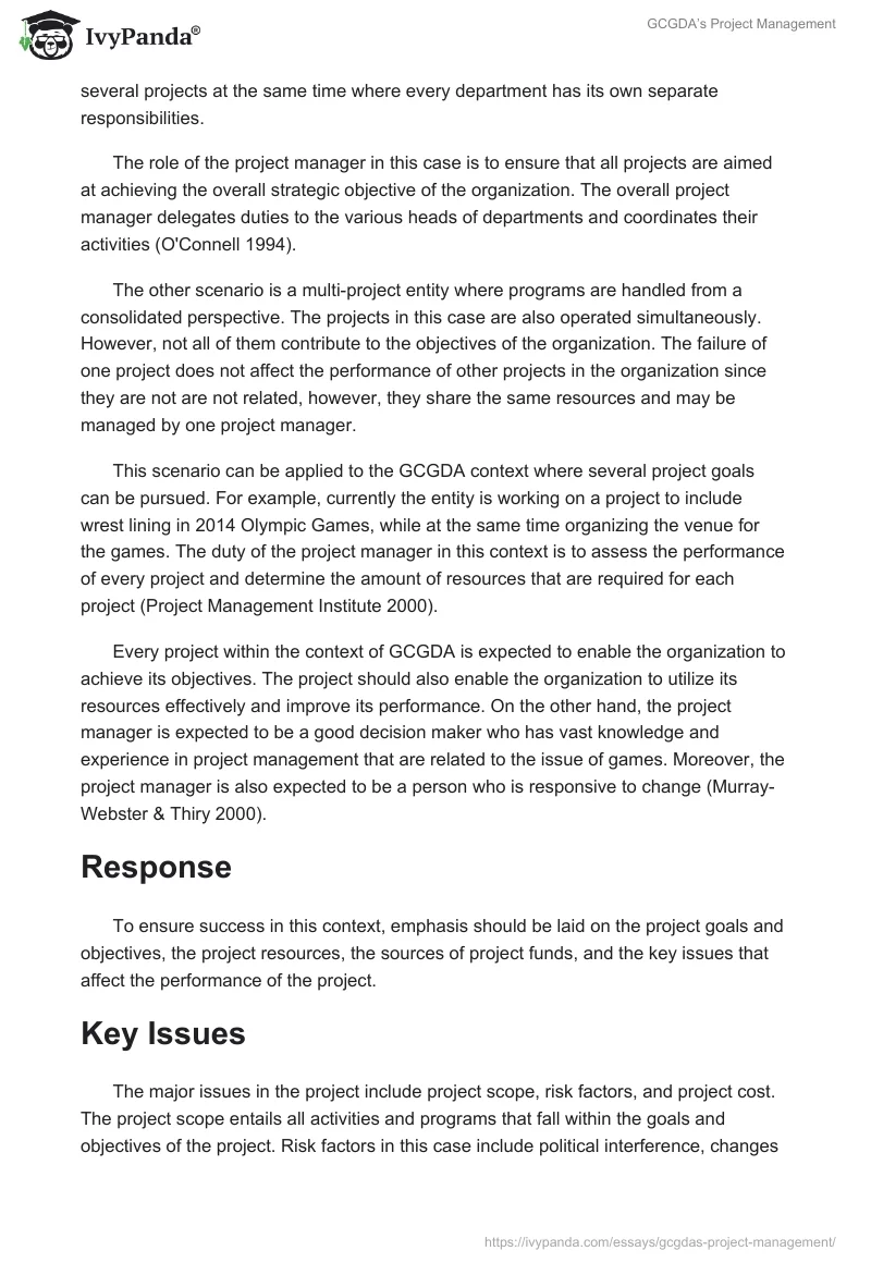 GCGDA’s Project Management. Page 2