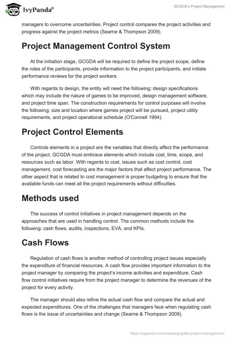 GCGDA’s Project Management. Page 4