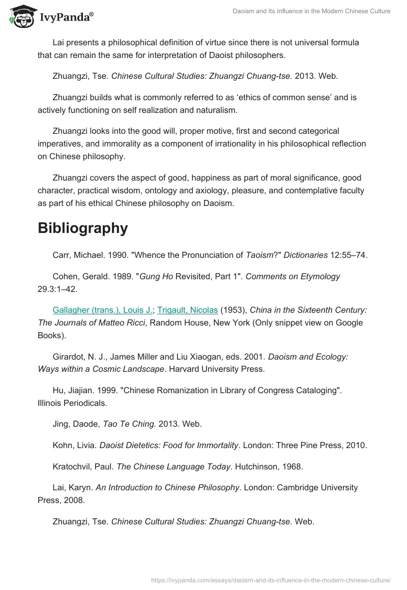 Daoism and Its Influence in the Modern Chinese Culture. Page 5