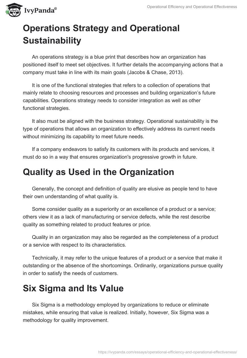 Operational Efficiency and Operational Effectiveness. Page 2