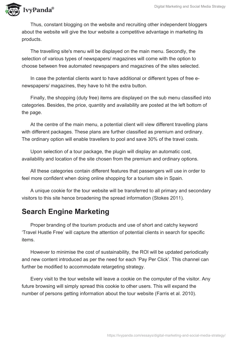 Digital Marketing and Social Media Strategy. Page 3