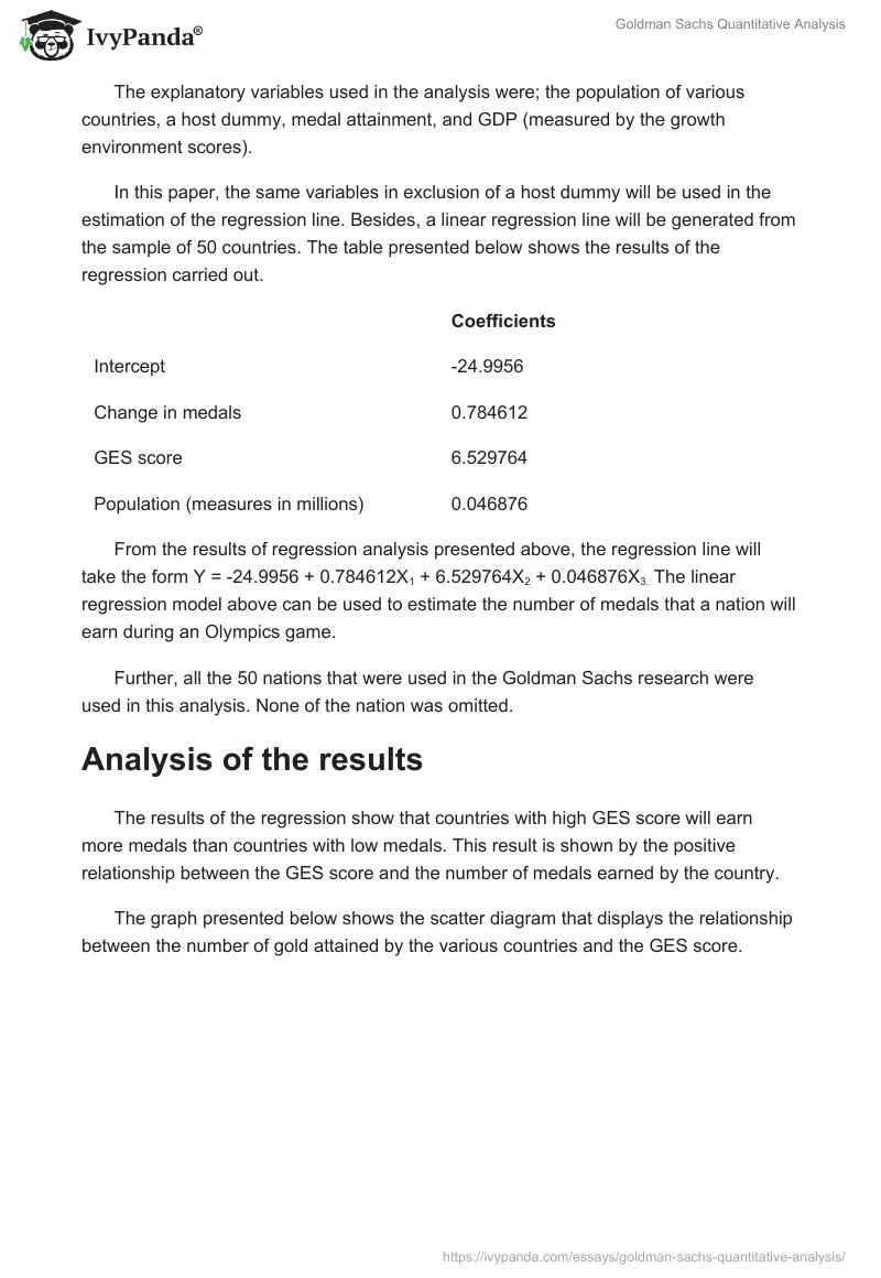 Goldman Sachs Quantitative Analysis. Page 2