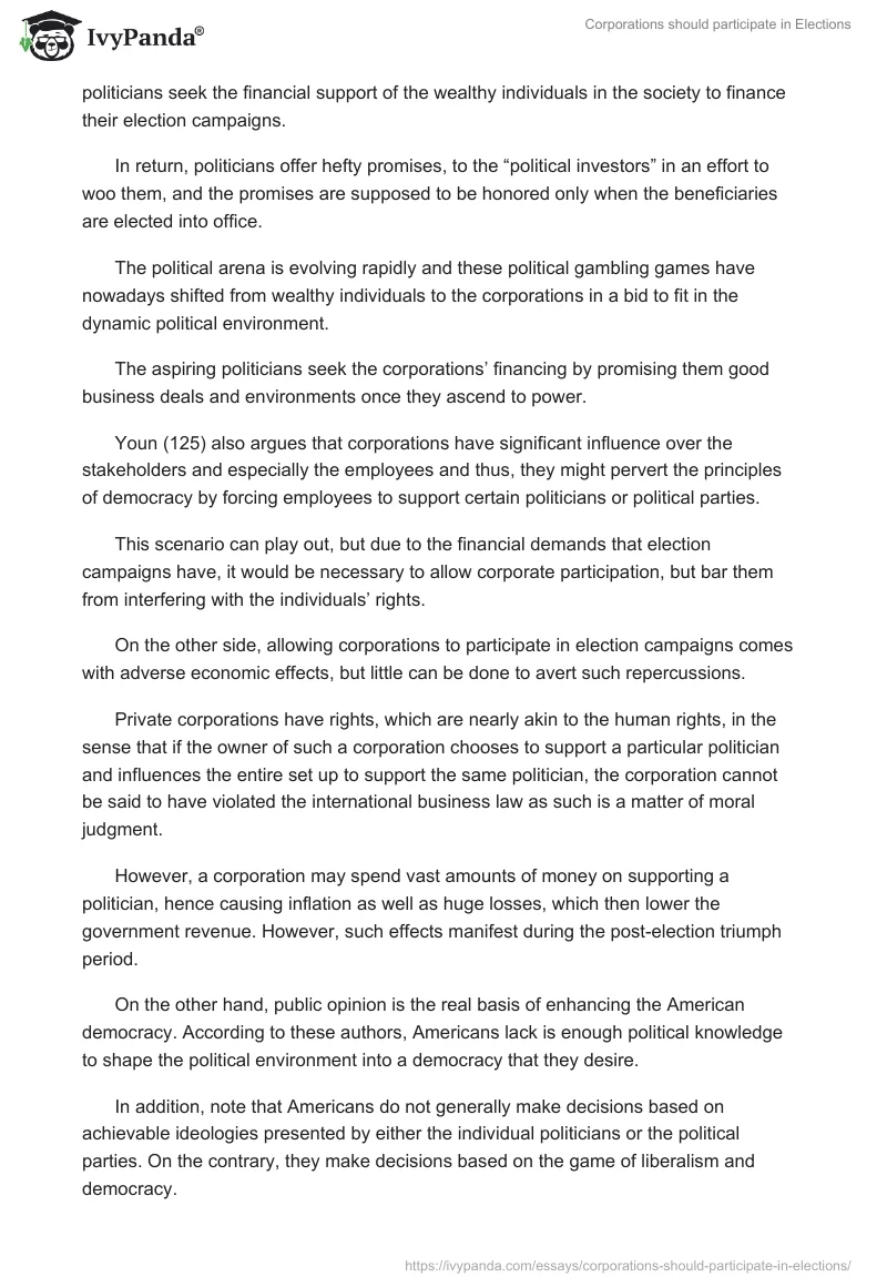 Corporations Should Participate in Elections. Page 3