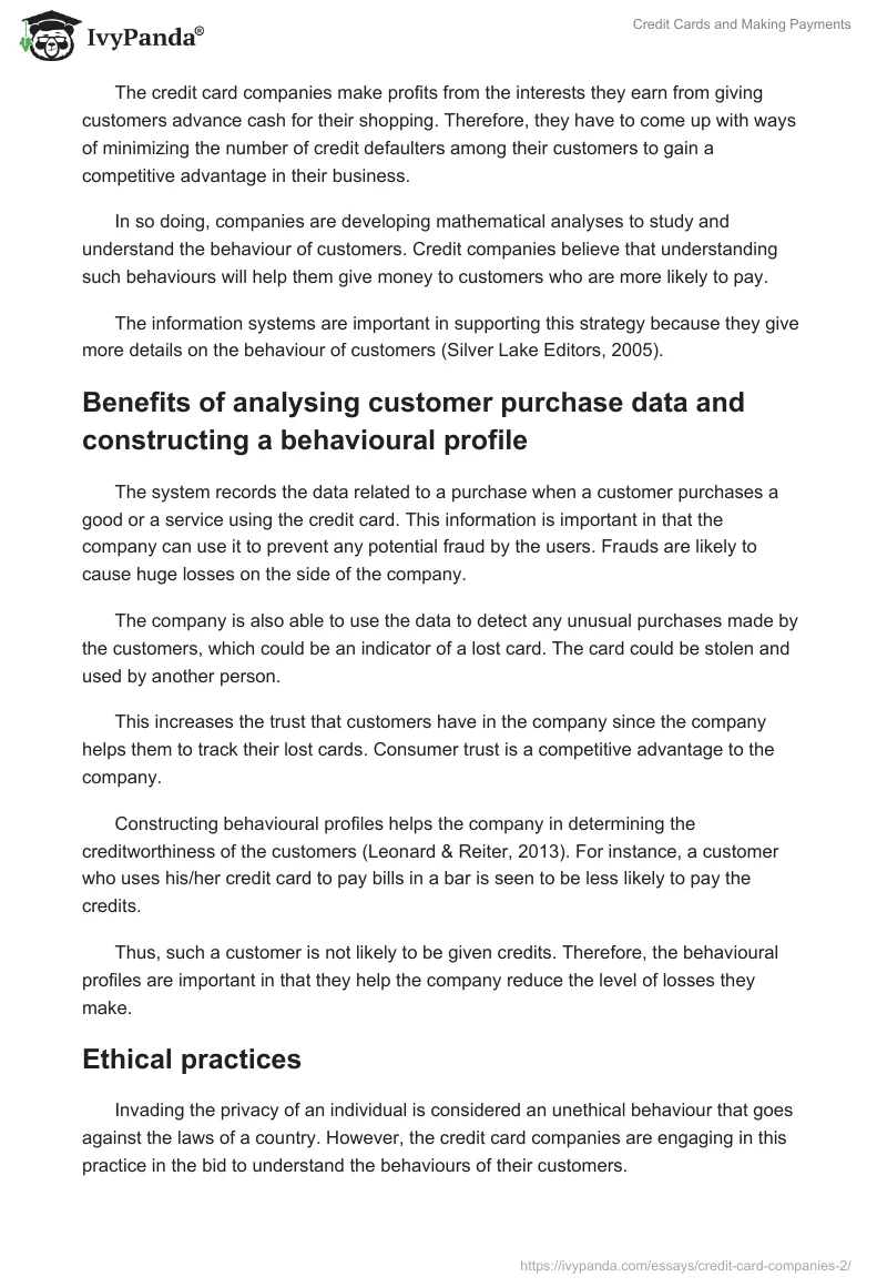 Credit Cards and Making Payments. Page 3