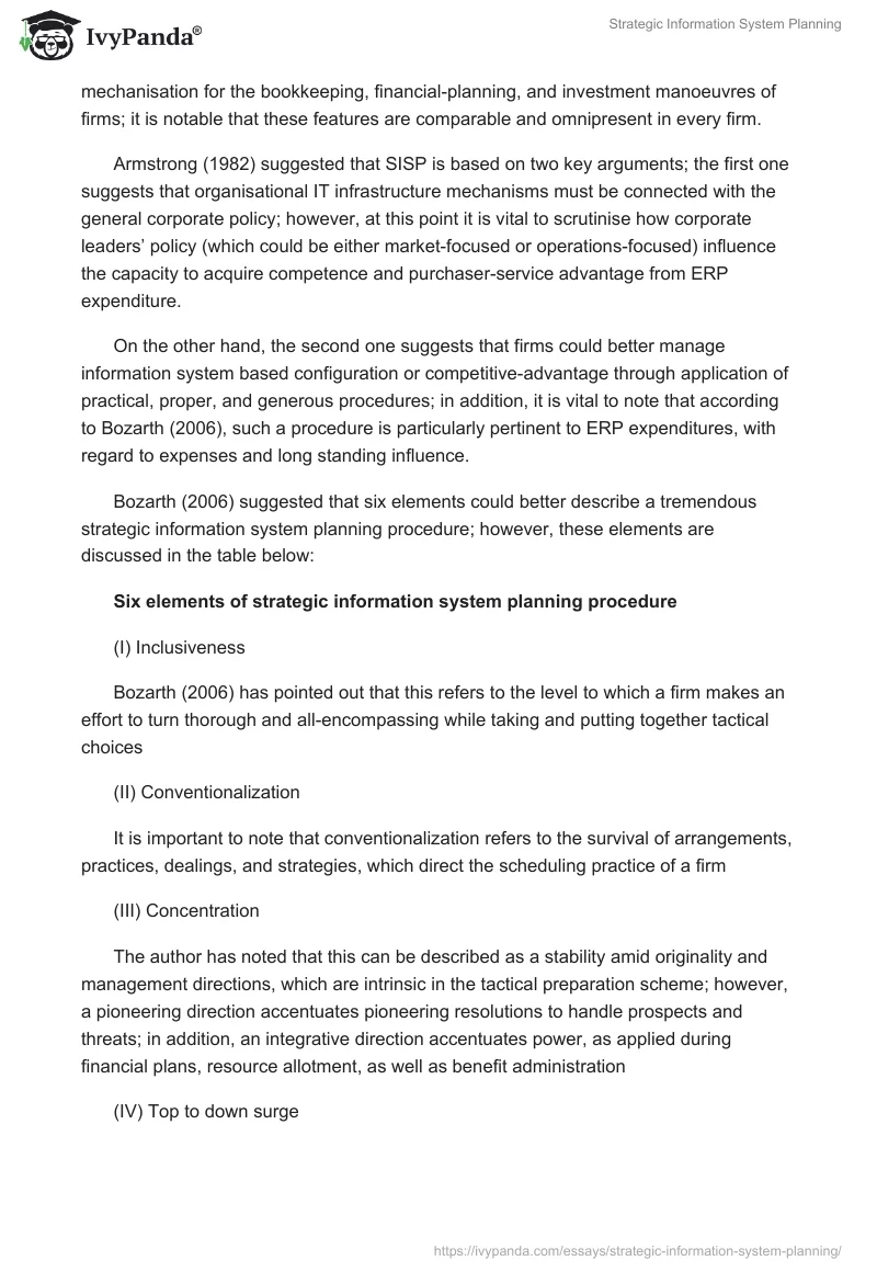 Strategic Information System Planning. Page 3