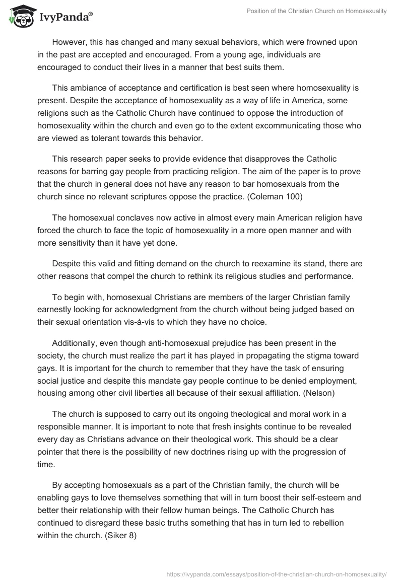 Position of the Christian Church on Homosexuality. Page 2