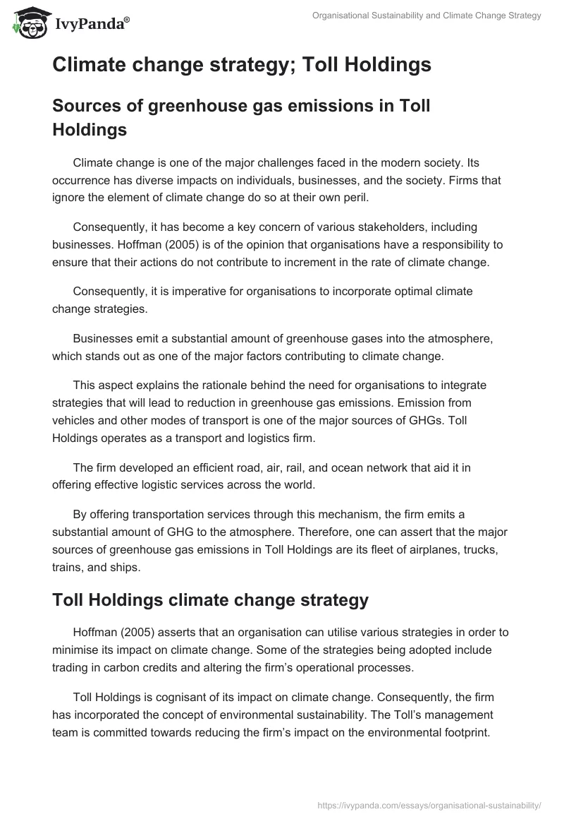 Organisational Sustainability and Climate Change Strategy. Page 5