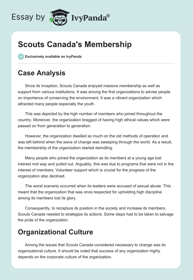 Scouts Canada's Membership. Page 1