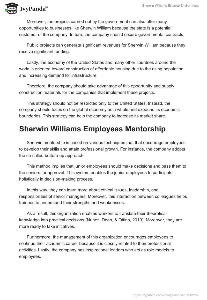 Sherwin Williams External Environment. Page 4