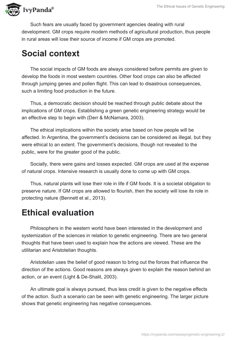 The Ethical Issues of Genetic Engineering. Page 5