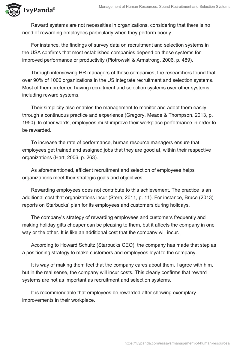 Management of Human Resources: Sound Recruitment and Selection Systems. Page 2