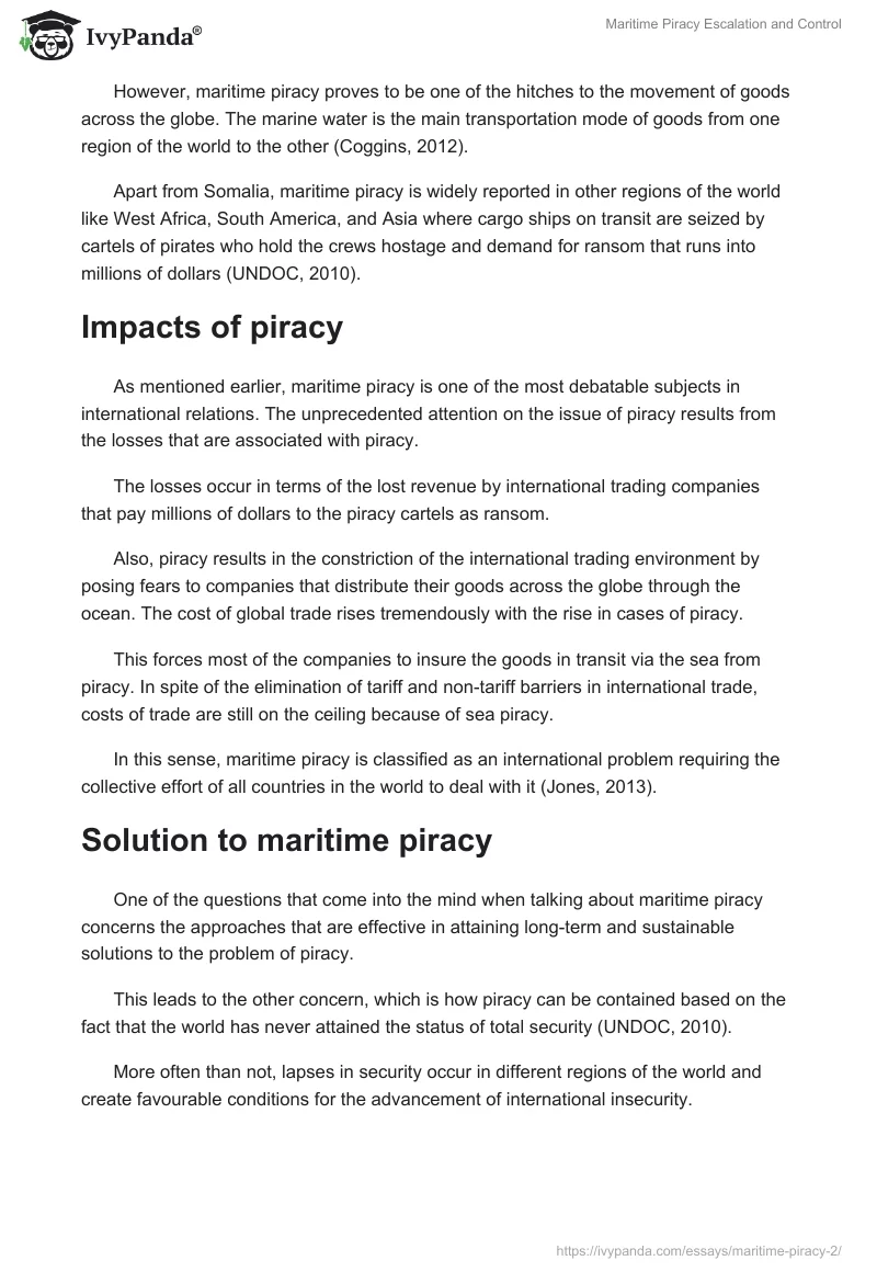 Maritime Piracy Escalation and Control. Page 4