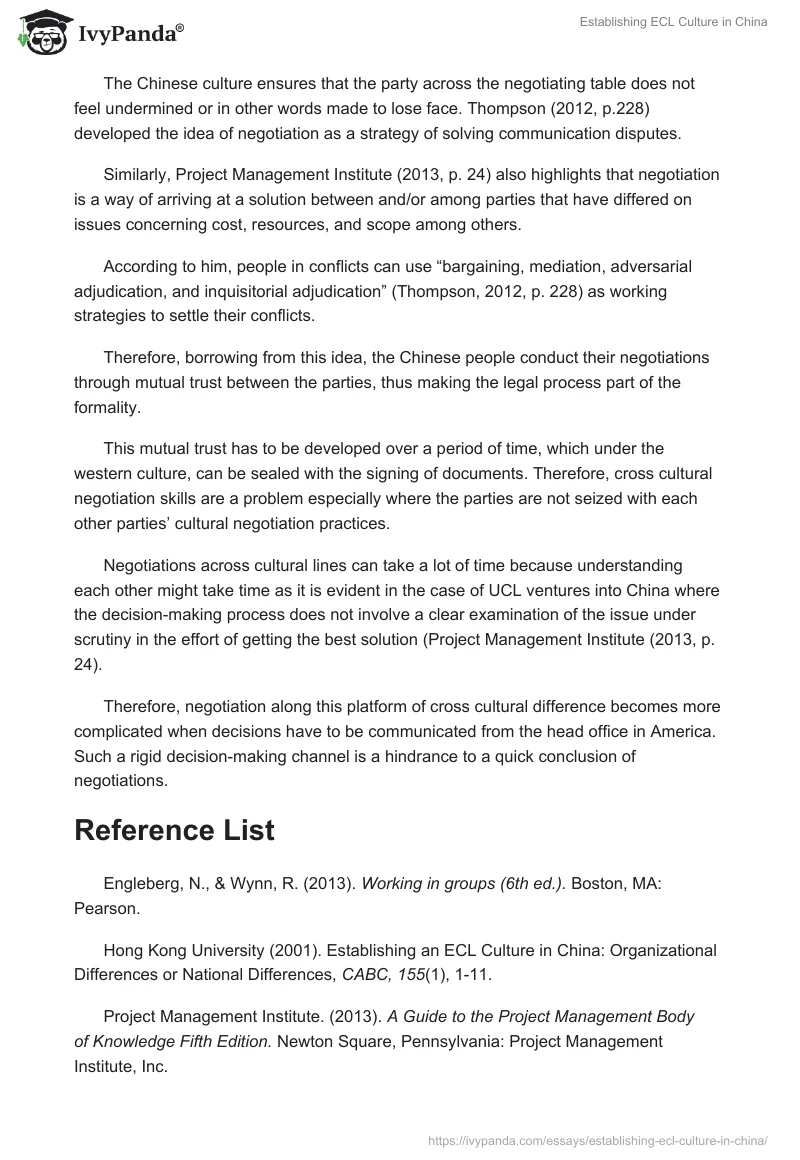 Establishing ECL Culture in China. Page 5