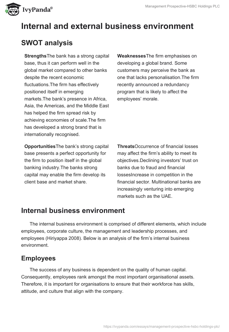 Management Prospective-HSBC Holdings PLC. Page 4
