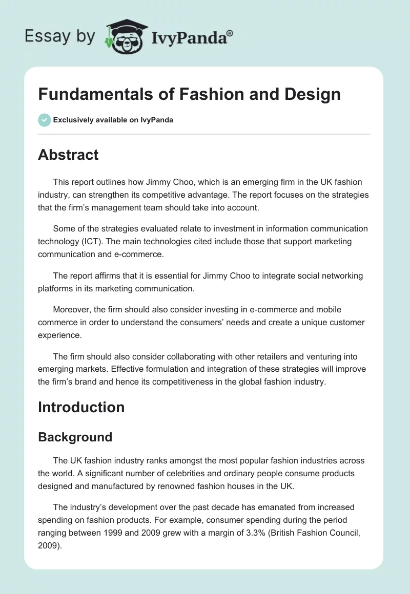 Fundamentals of Fashion and Design. Page 1