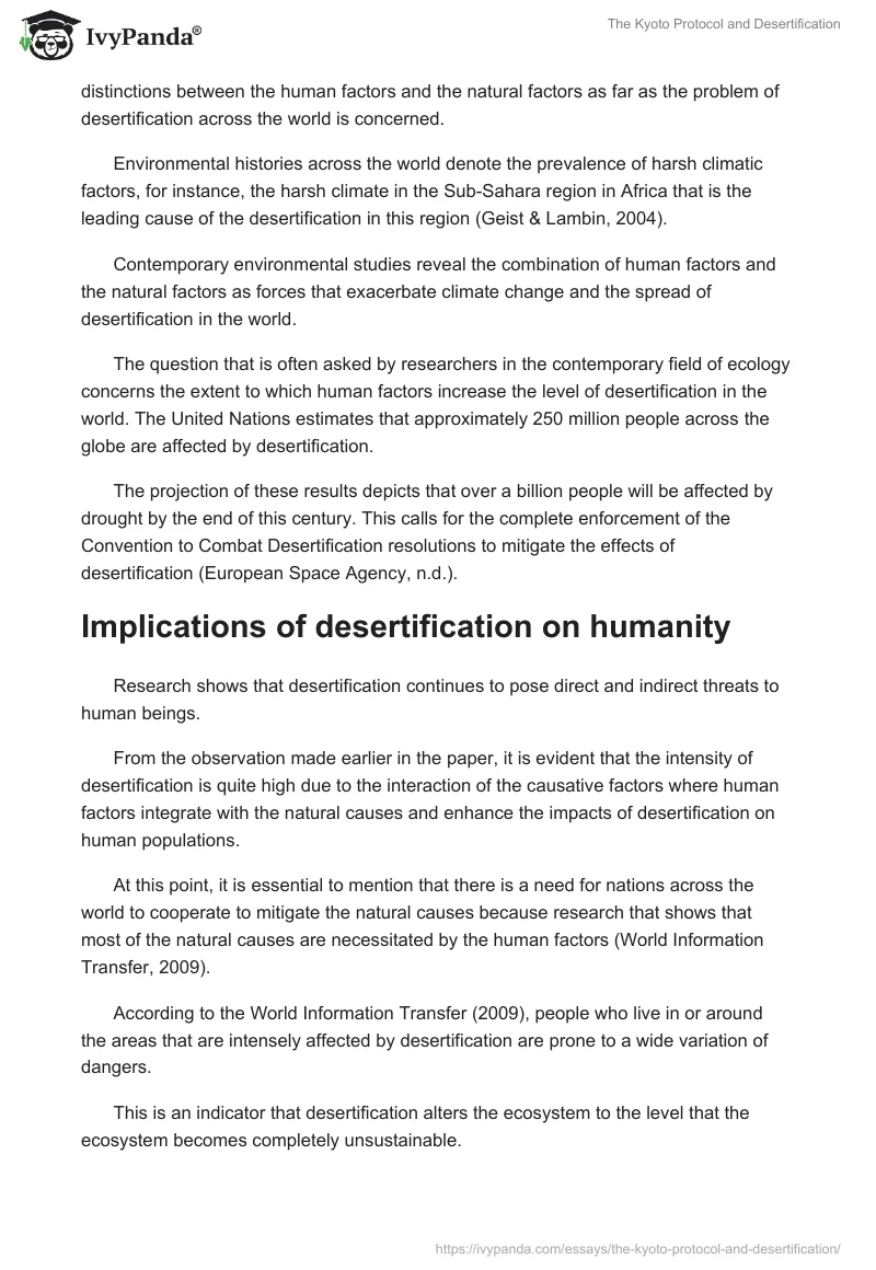 The Kyoto Protocol and Desertification. Page 3