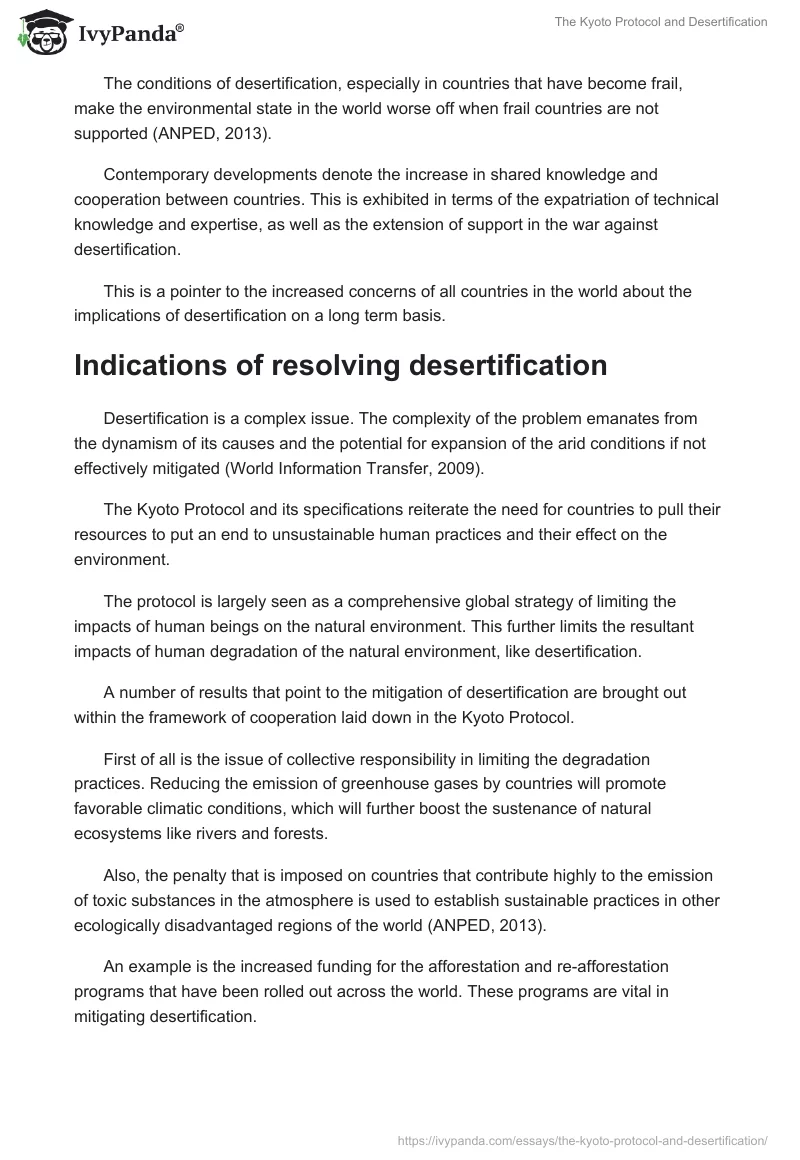 The Kyoto Protocol and Desertification. Page 5