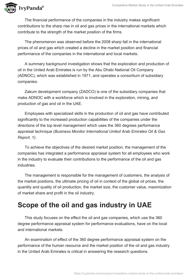 Competitive Market Study in the United Arab Emirates. Page 3