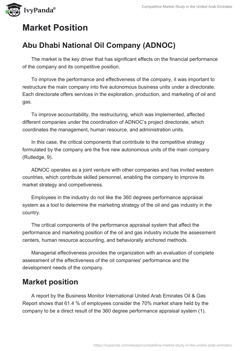 Competitive Market Study in the United Arab Emirates. Page 5