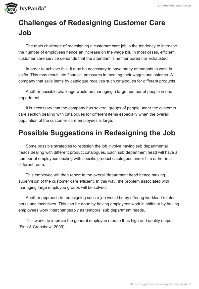 Job Analysis Importance. Page 5