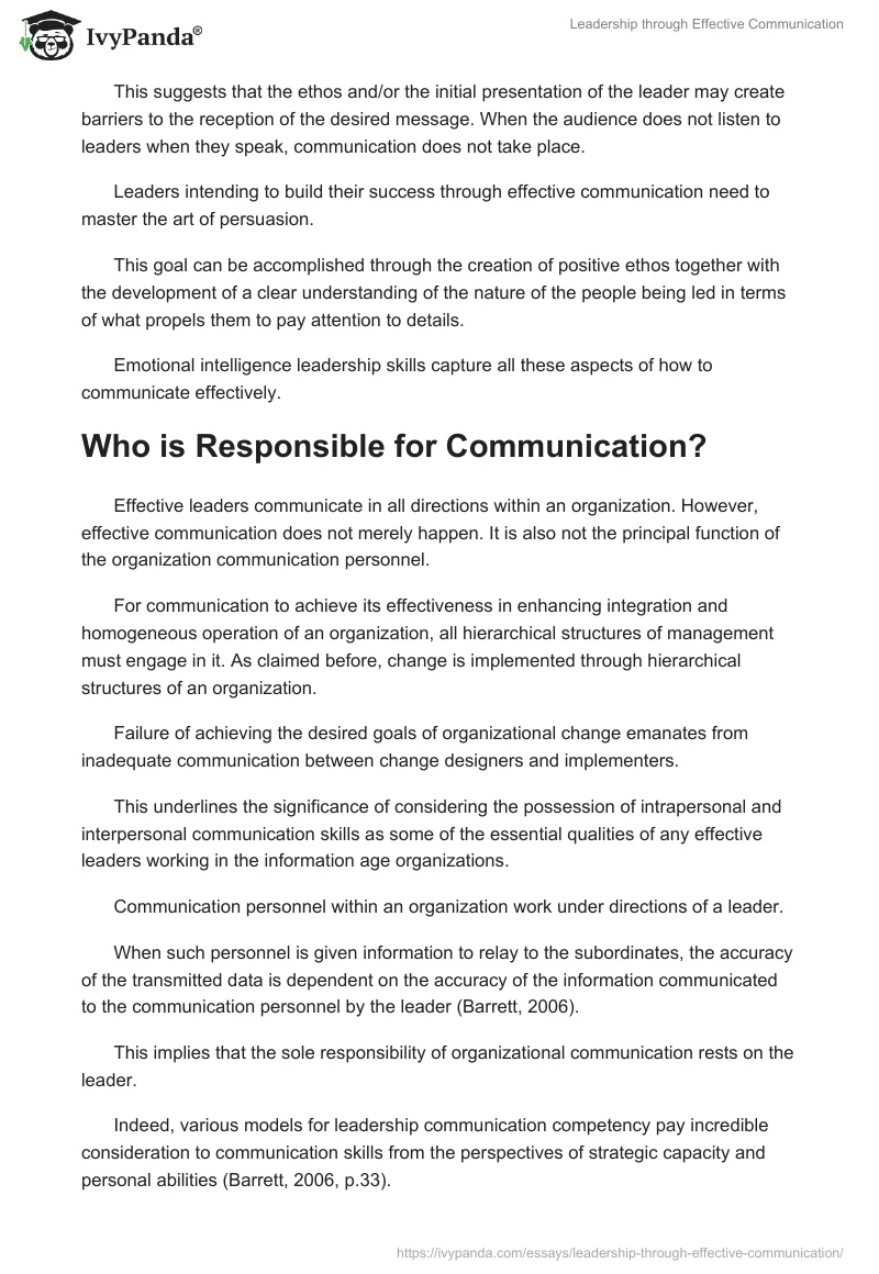 Leadership Through Effective Communication. Page 5