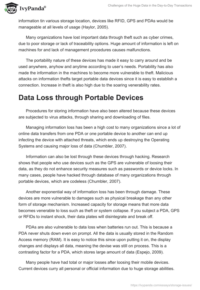Challenges of the Huge Data in the Day-to-Day Transactions. Page 3