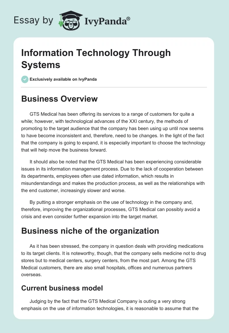 Information Technology Through Systems. Page 1