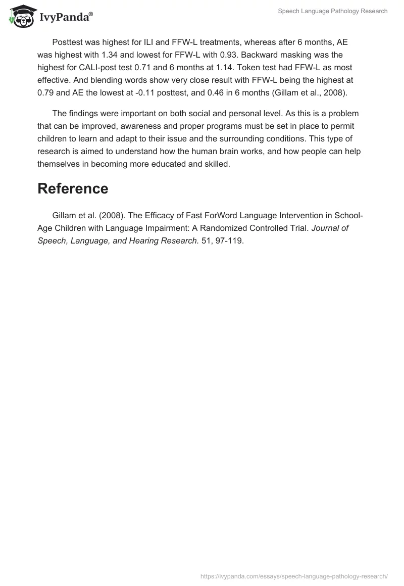 Speech Language Pathology Research. Page 3
