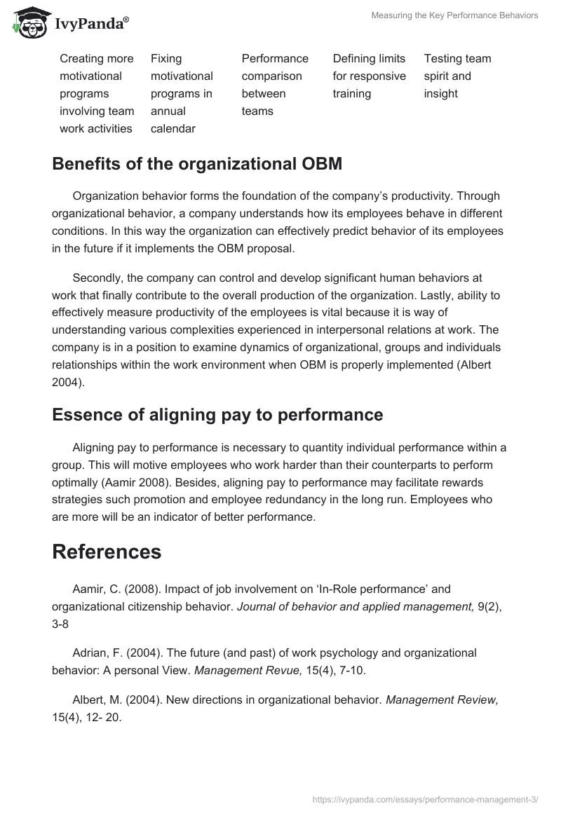 Measuring the Key Performance Behaviors. Page 5