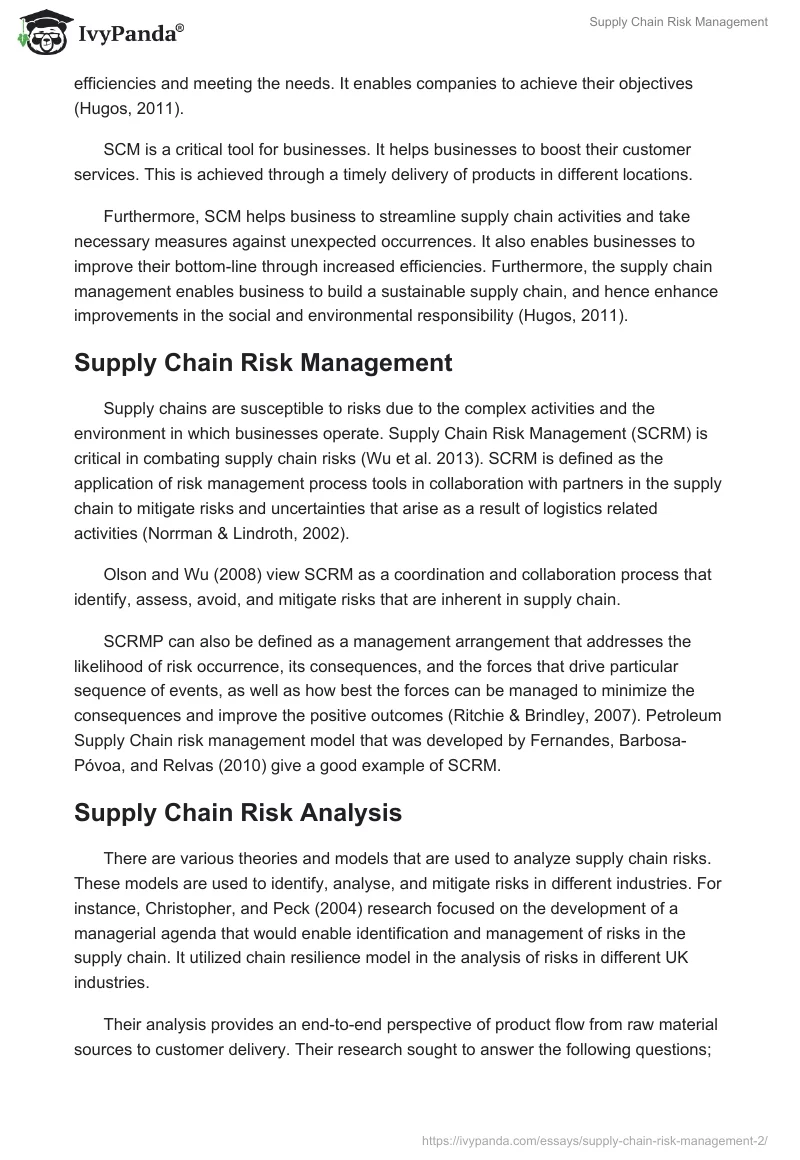 Supply Chain Risk Management. Page 3