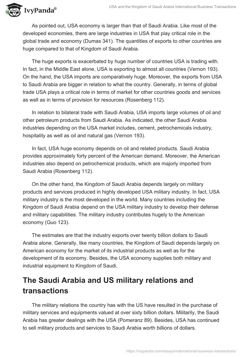 USA and the Kingdom of Saudi Arabia International Business Transactions. Page 3