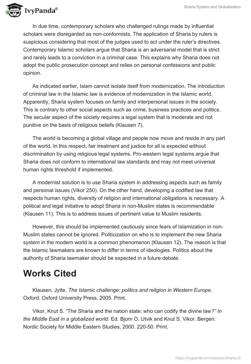 Sharia System and Globalization. Page 3
