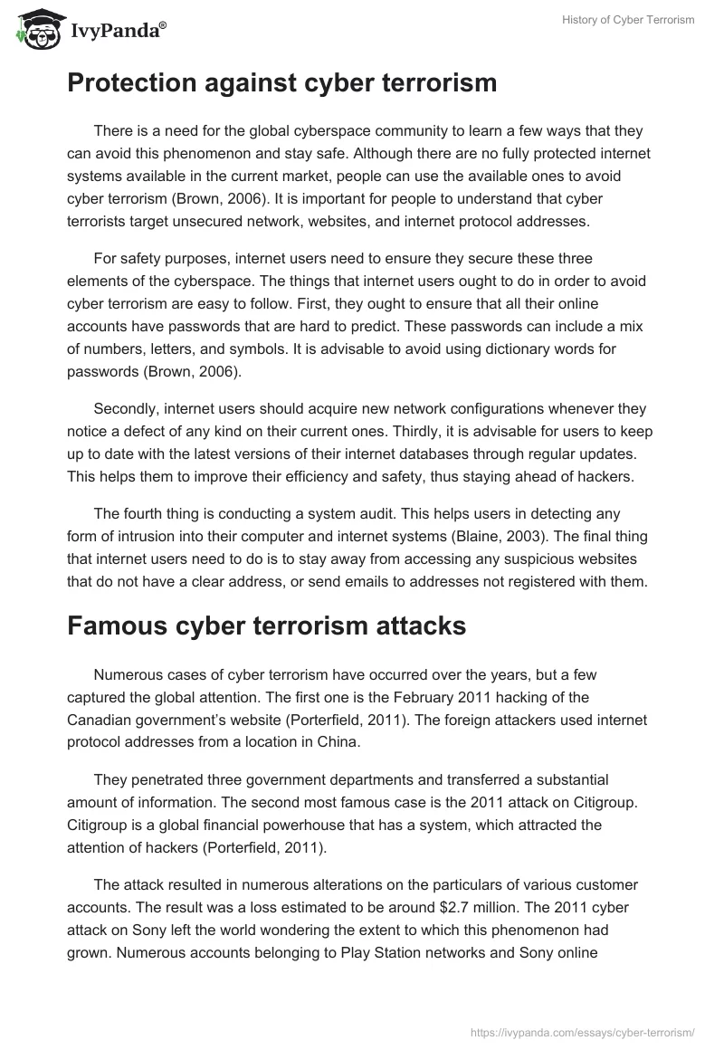History of Cyber Terrorism. Page 3
