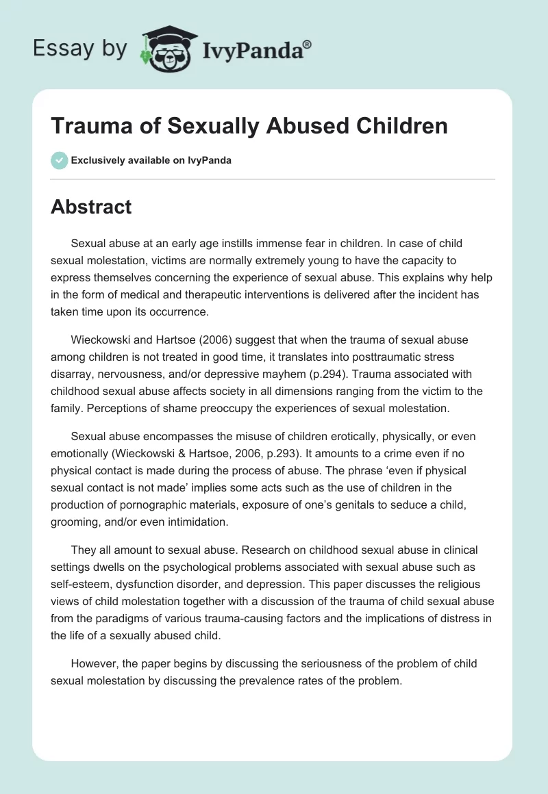 Trauma of Sexually Abused Children. Page 1