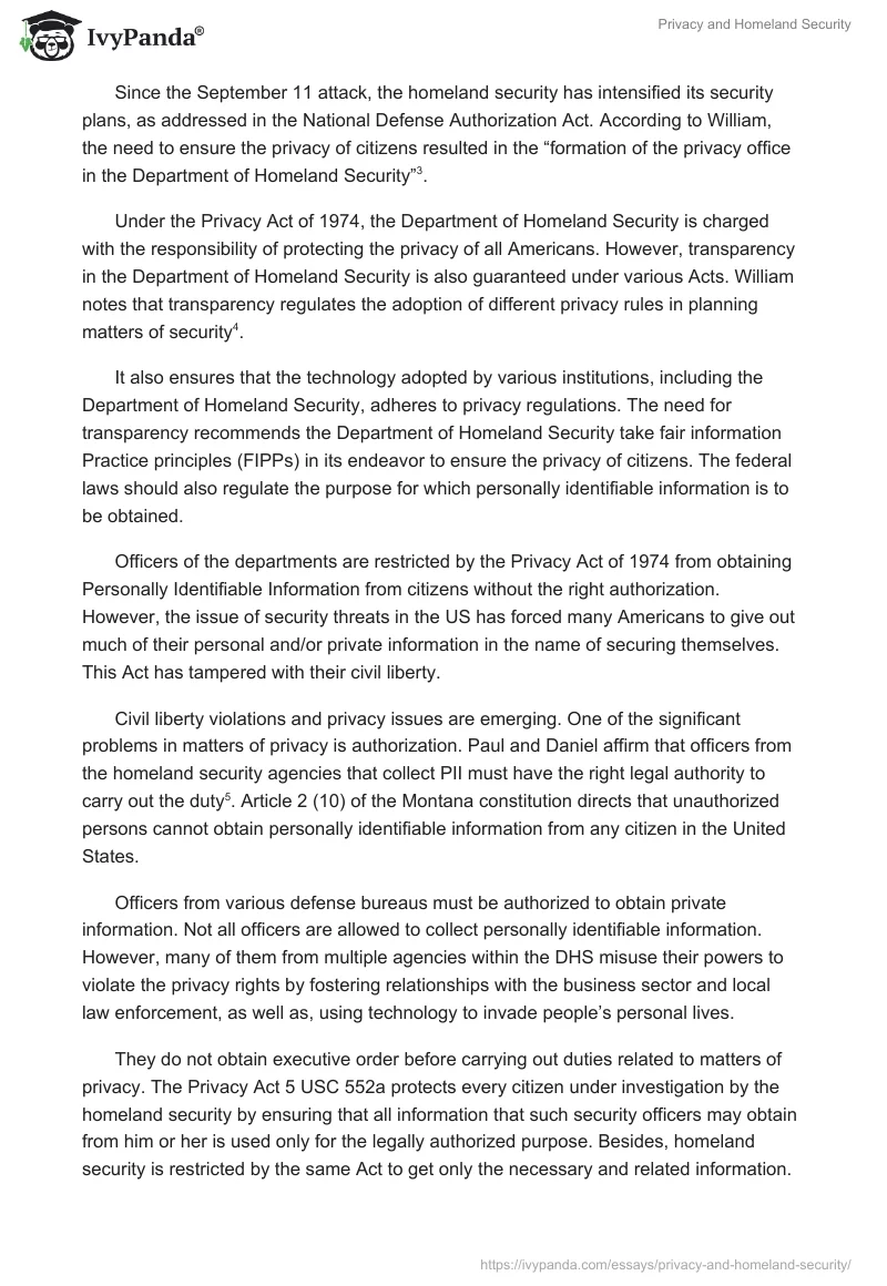 Privacy and Homeland Security. Page 3