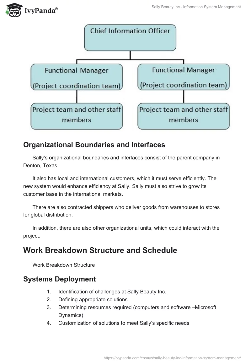 Sally Beauty Inc - Information System Management. Page 4